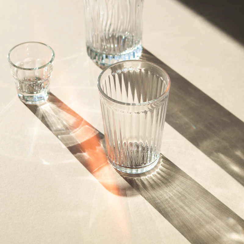 Ribbed Glass Tumbler Set of 6 β Home & Kitchen at Peasley Store